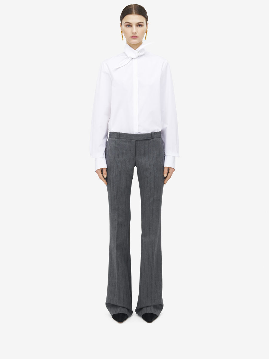 ALEXANDER MCQUEEN - Herringbone Bumster Trousers - Item 838792QJAFE112